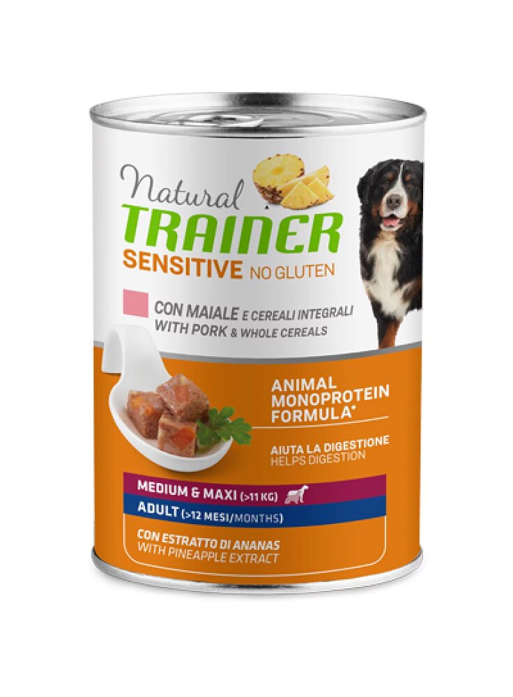 TRAINER Natural DOG AD M/M 400g Maiale SENSITIVE NO Gluten