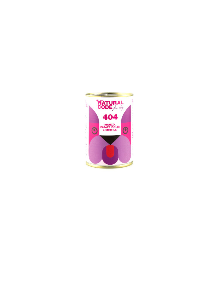 CODE DOG 404 MANZO, PATATE DOLCI E MIRTILLI Lattina 400g PATE´