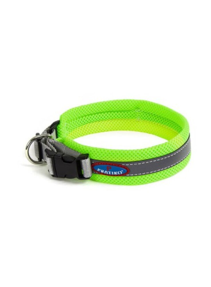 COLLARE PRATIKO RETE VERDE FLUO BORD. RIF. TG.L