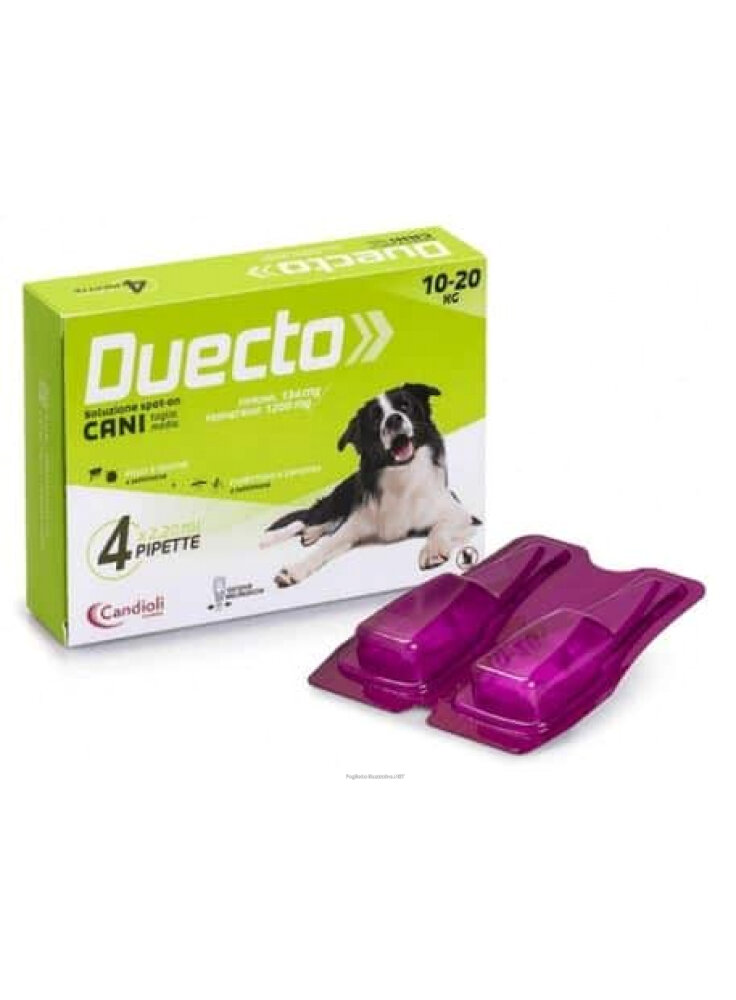 DUECTO Spot-on cani 10-20Kg 134/1200mg 2,2ml 4pip