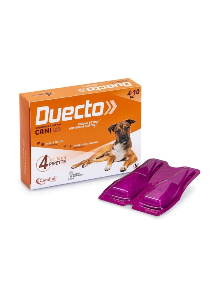 DUECTO Spot-on cani 4-10Kg 67/600mg 1,1ml 4pip