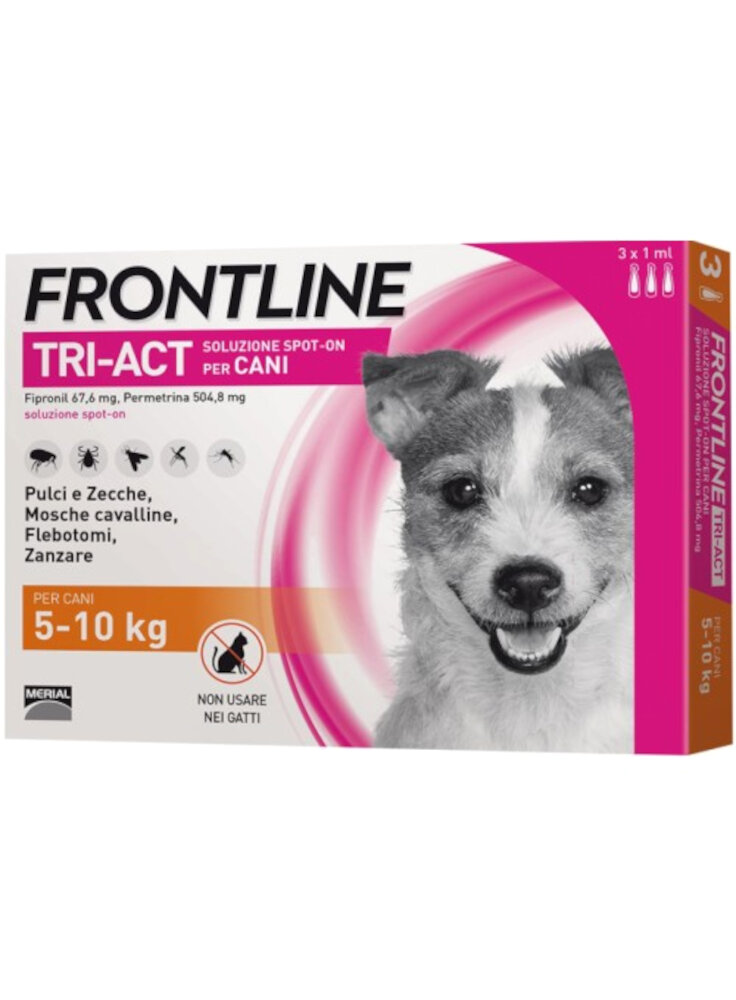 FRONTLINE TRI-ACT Spot-on Cani Piccoli Tg.S 5-10Kg 3pip