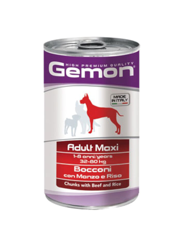 Gemon Adult Maxi bocconi con manzo e riso 1250g - cane