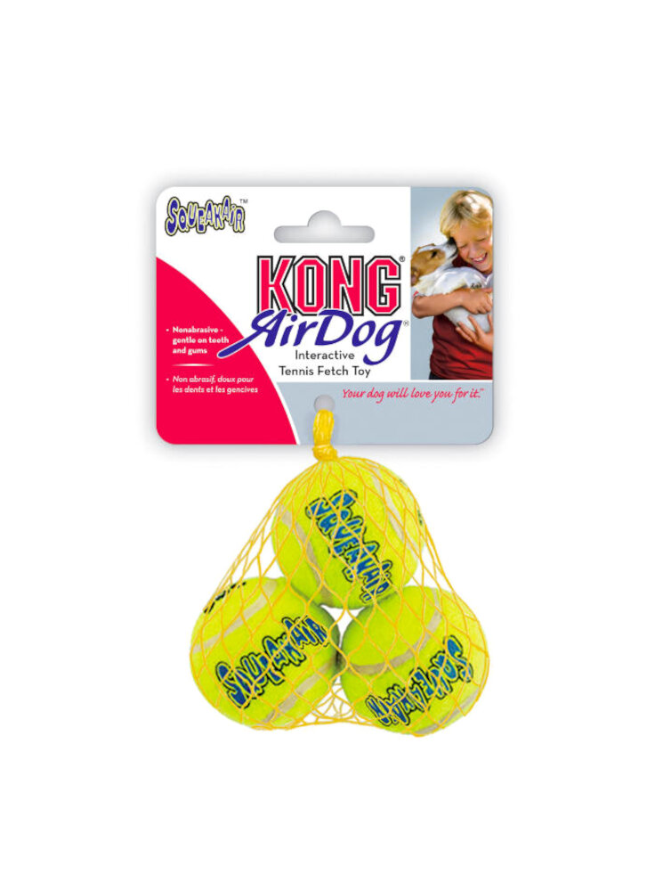 KONG Small Squeaker Tennis Ball (3 pack) 5cm