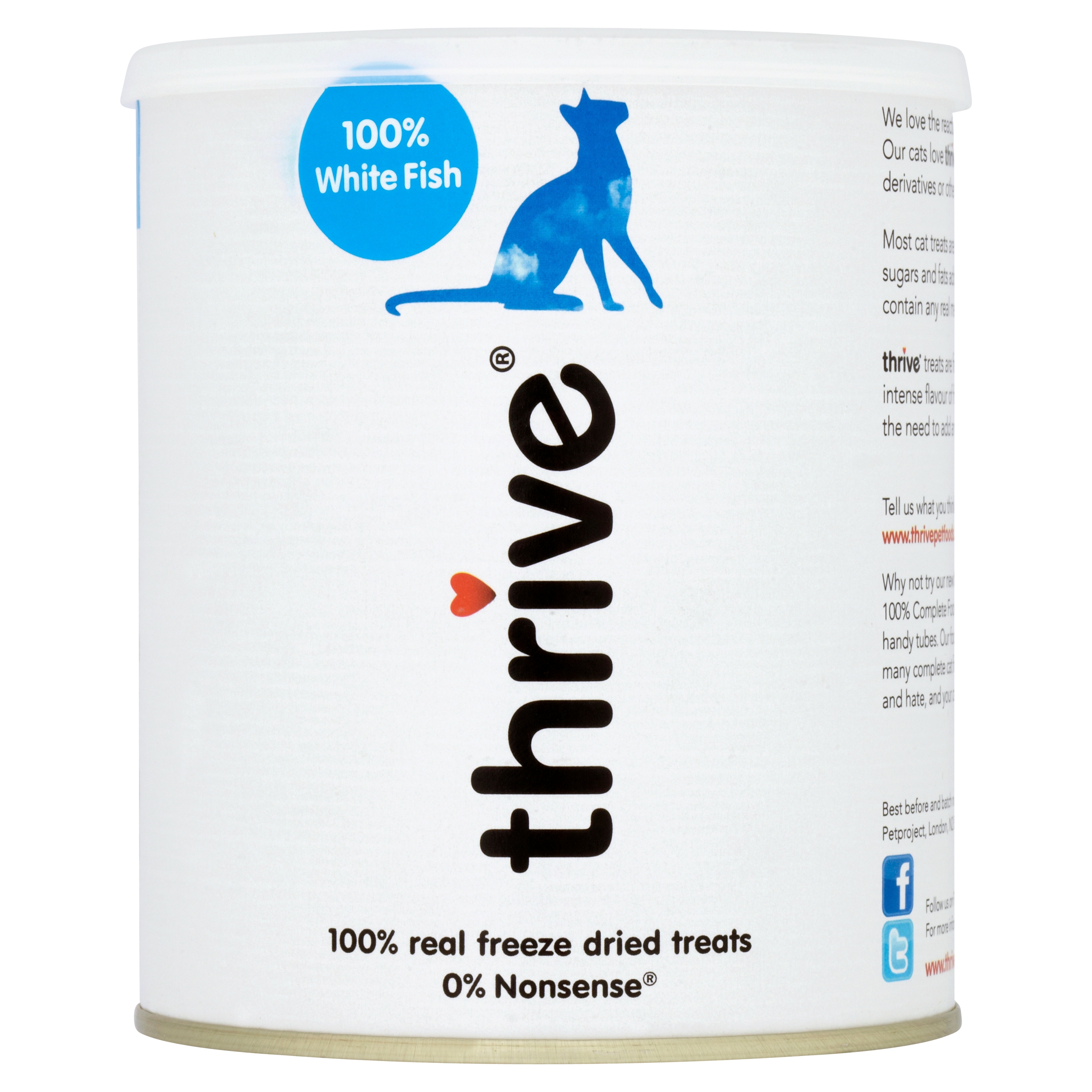 MaxiTubes100% WHITE FISH 110g Thrive Cats Treats (TCFMT)