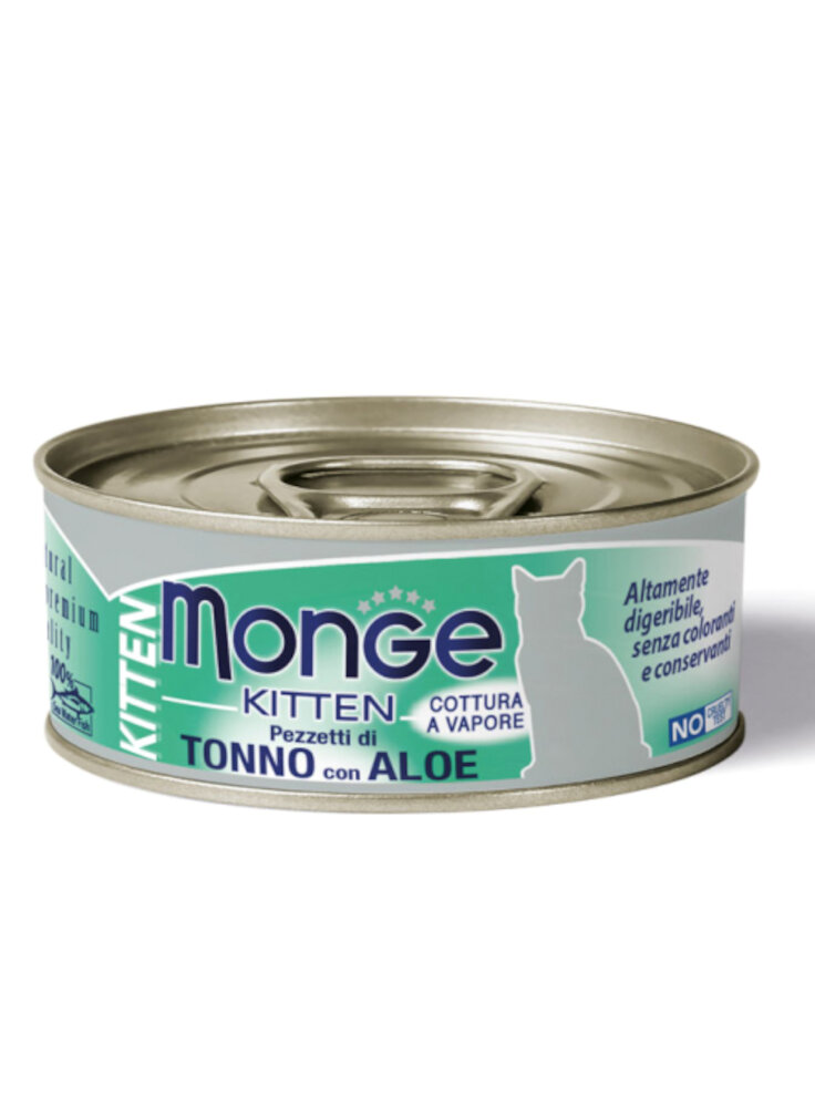 Monge Jelly KITTEN pezzetti tonno bonito e aloe 80g lattina - gatto