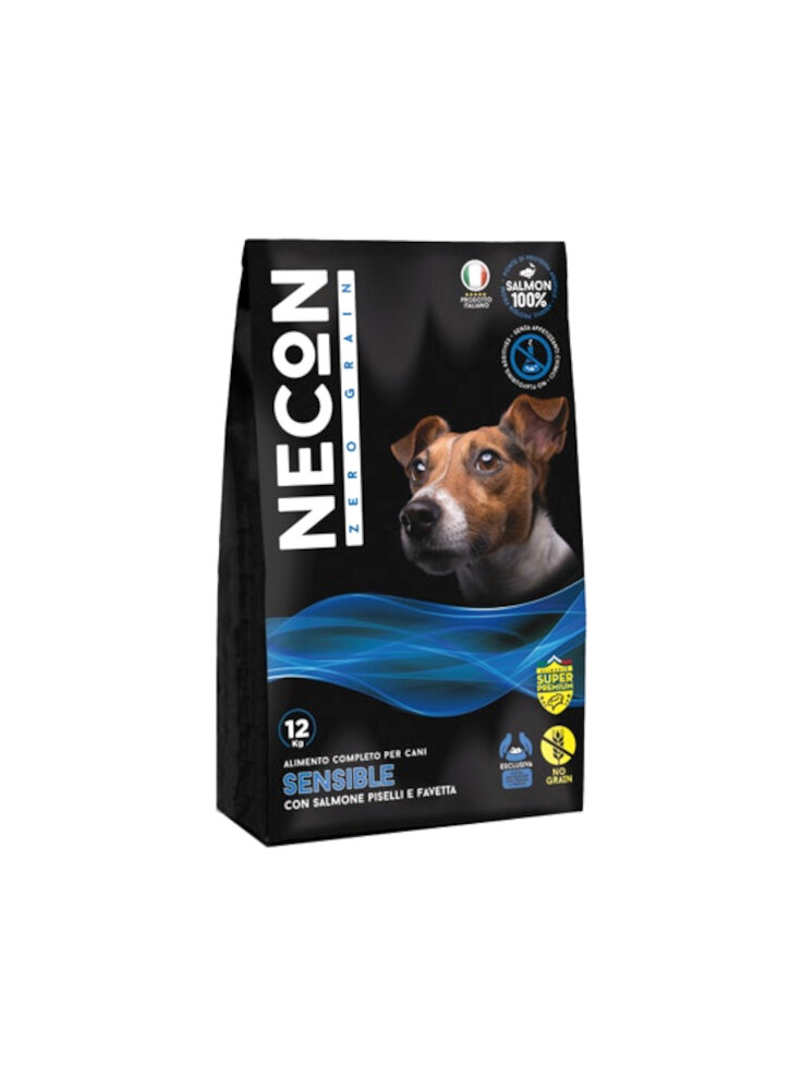 Necon Zero Grain Monoproteico Sensibile Salmone Piselli e Favetta - Cane