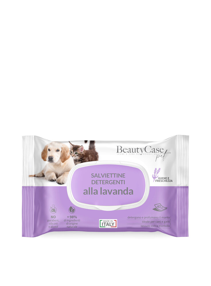 BeautyCase Pet SALVIETTINE Lavanda fiorita 40pz