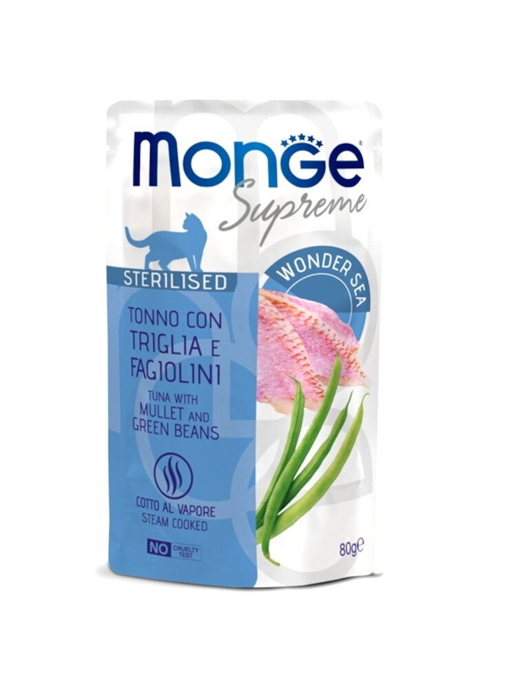 Monge SUPREME STERIL Tonno Triglia Fagiolini buste 80g - gatto