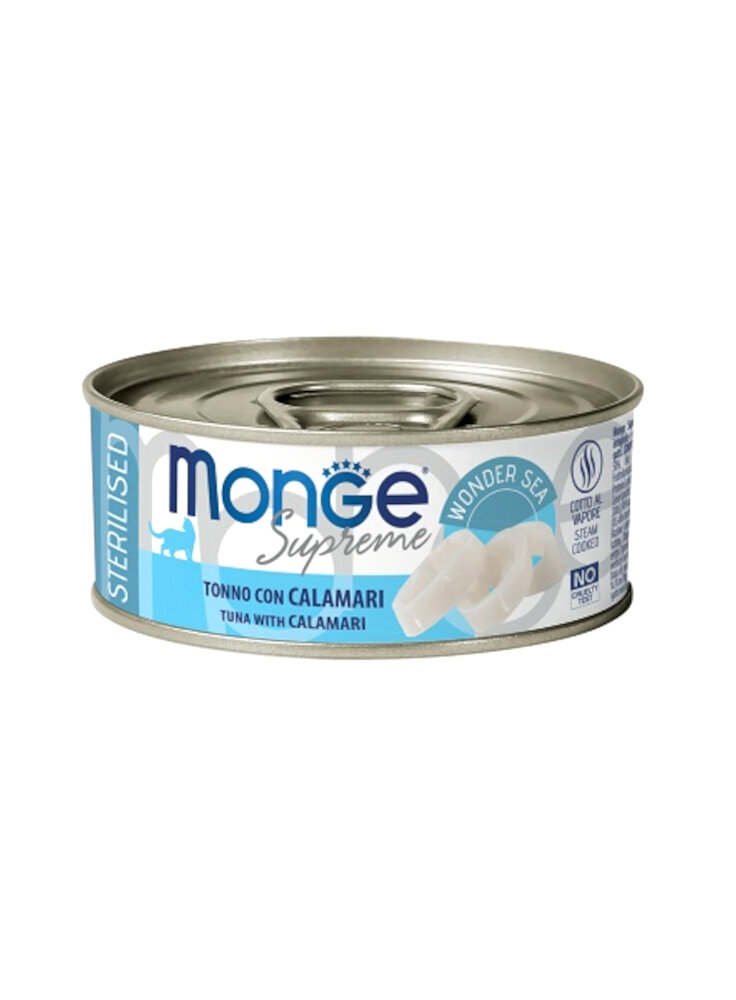 Monge SUPREME STERIL Tonno Calamari lattina 80g - gatto