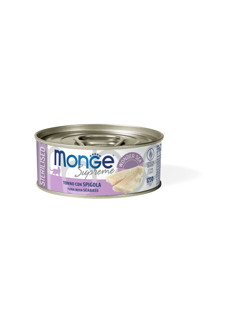 Monge SUPREME STERIL Tonno Spigola lattina 80g - gatto