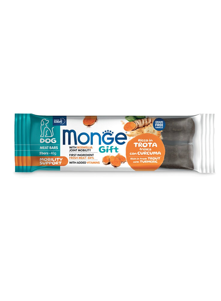 Monge GIFT MEAT BARS Mobility Trota e curcuma 40g - cane