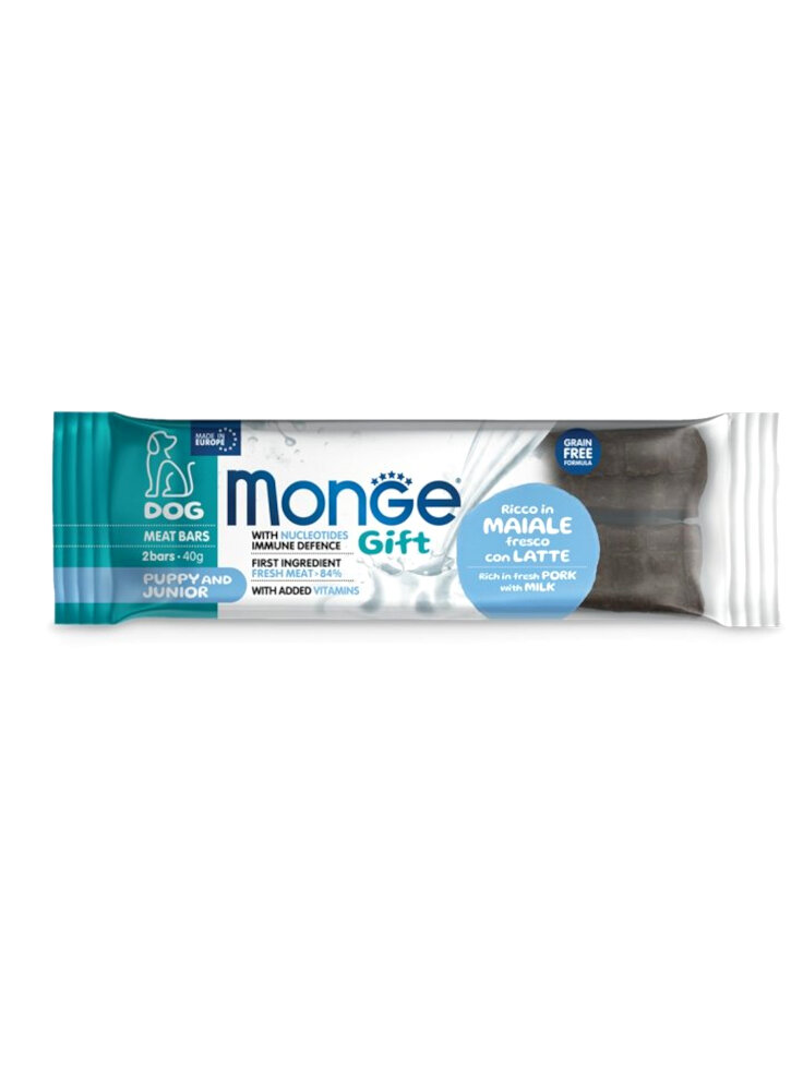 Monge GIFT MEAT BARS Puppy maiale e latte 40g - cane