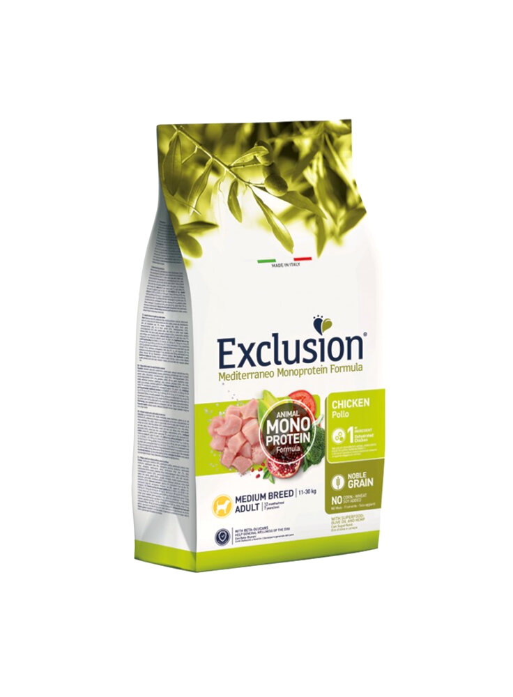 EXCLUSION MONOPROTEIN DOG ADULT CHICKEN MEDIUM 3kg