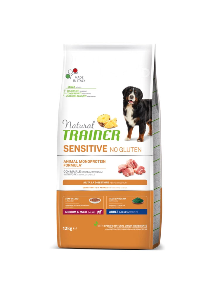 TRAINER NATURAL DOG M/M 12KG MAIALE SENSITIVE NO GLUTEN