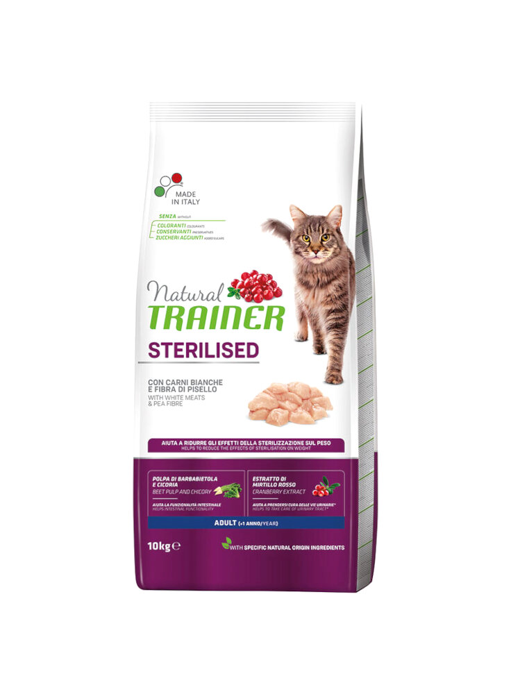 PROMO - TRAINER NATURAL CAT 1,5KG SP. STERILISED CARNI BIANCHE