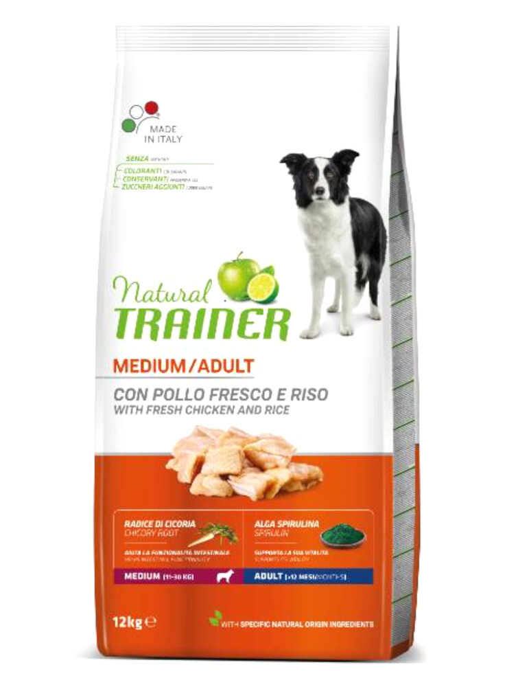 TRAINER NATURAL DOG MEDIUM 12KG POLLO E RISO