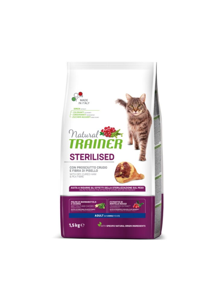 PROMO - TRAINER Natural CAT SP. 1,5Kg STERILISED Prosciutto Crudo