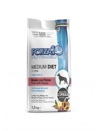 FORZA 10 Medium Diet Low Grain Maiale con Patate 12Kg - cane