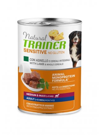 TRAINER Natural DOG AD M/M 400g Agnello e Cereali SENSITIVE NO Gluten