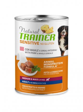 TRAINER Natural DOG AD M/M 400g Maiale SENSITIVE NO Gluten