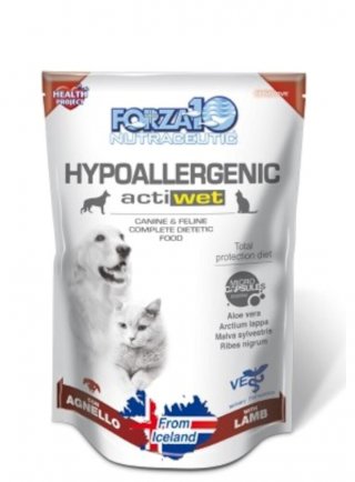 Forza 10 ACTIVE Hypoallergenic Multipack 12 x 100g mousse agnello in busta - cane e gatto - in esaurim.