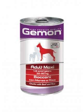 Gemon Adult Maxi bocconi con manzo e riso 1250g - cane