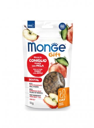 Monge GIFT MEAT MINIS Dental Coniglio e mela 50g - gatto