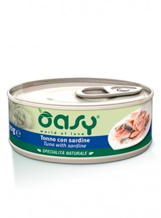 Oasy wet cat - Tonno con Sardine lattina 70g