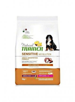 PROMO - TRAINER Natural DOG Puppy & Junior M/M 3Kg Anatra SENSITIVE NO GLUTEN