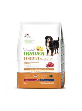 TRAINER Natural DOG M/M 3Kg Agnello SENSITIVE No Gluten - in esaurim.